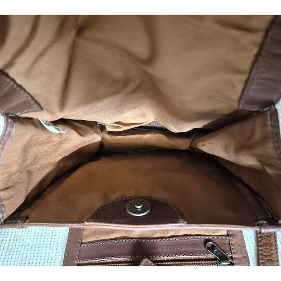 Brown Genuine Leather Crossbody Organizer Purse Bag TEXAS Star Adjustable Strap - Picture 10 of 11